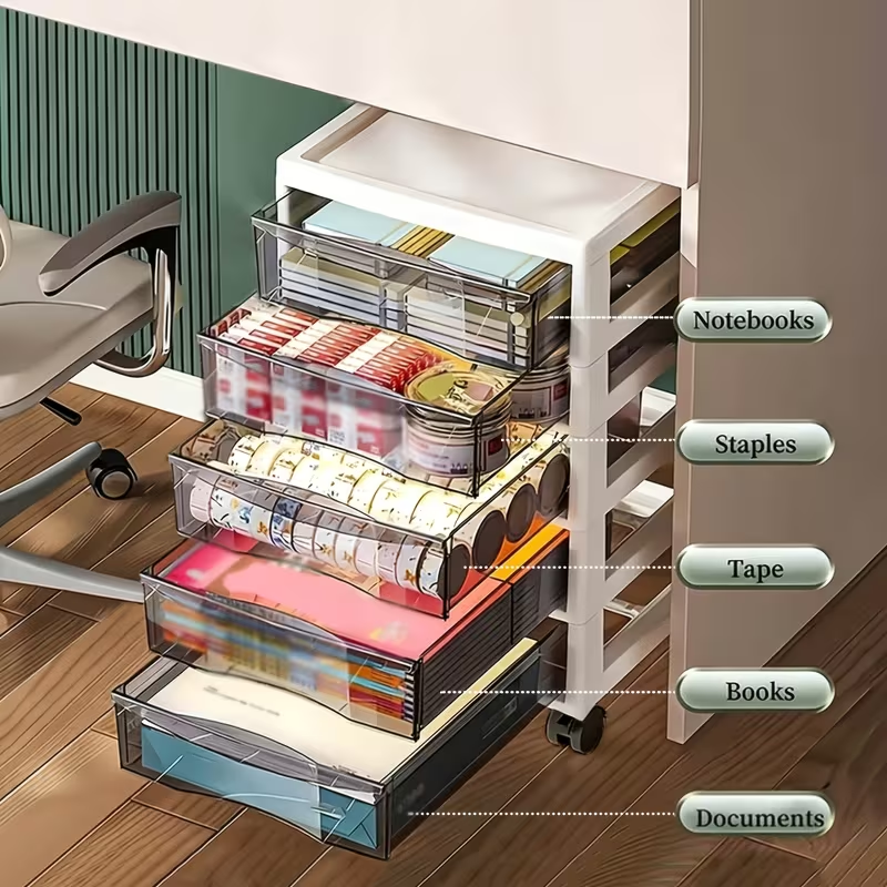 5 Multi-Layer Rolling Storage Cart with Drawer
