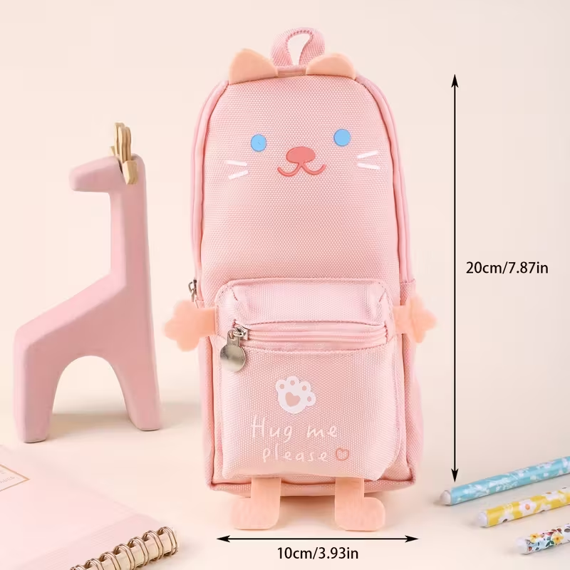 Set of 4 Large-Capacity Cute Cartoon Animal Pencil Cases