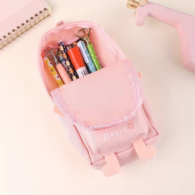 Set of 4 Large-Capacity Cute Cartoon Animal Pencil Cases