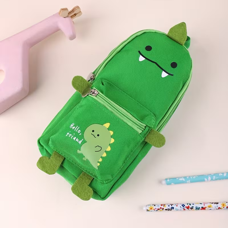 Set of 4 Large-Capacity Cute Cartoon Animal Pencil Cases