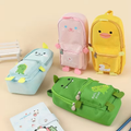 Set of 4 Large-Capacity Cute Cartoon Animal Pencil Cases